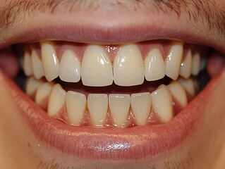 Fototapeta premium Man's bright, healthy smile closeup