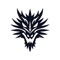 aggressive dragon face logo.