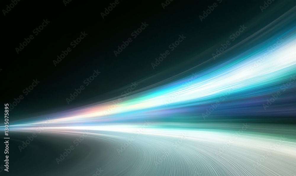 Poster abstract light trails with motion blur. dynamic light trails create a sense of speed and movement. a