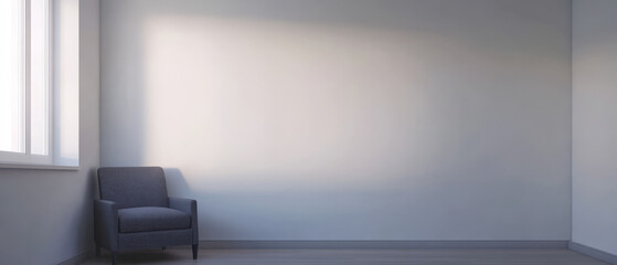 Cozy chair positioned in a minimalistic room with soft natural light during daytime hours