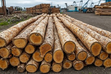 A Pile of Logs Are Stacked on Top of Each Other - Generative AI