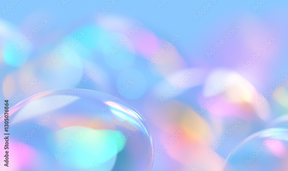 Poster colorful bubbles background. abstract iridescent bubbles create a dreamy and ethereal atmosphere. th