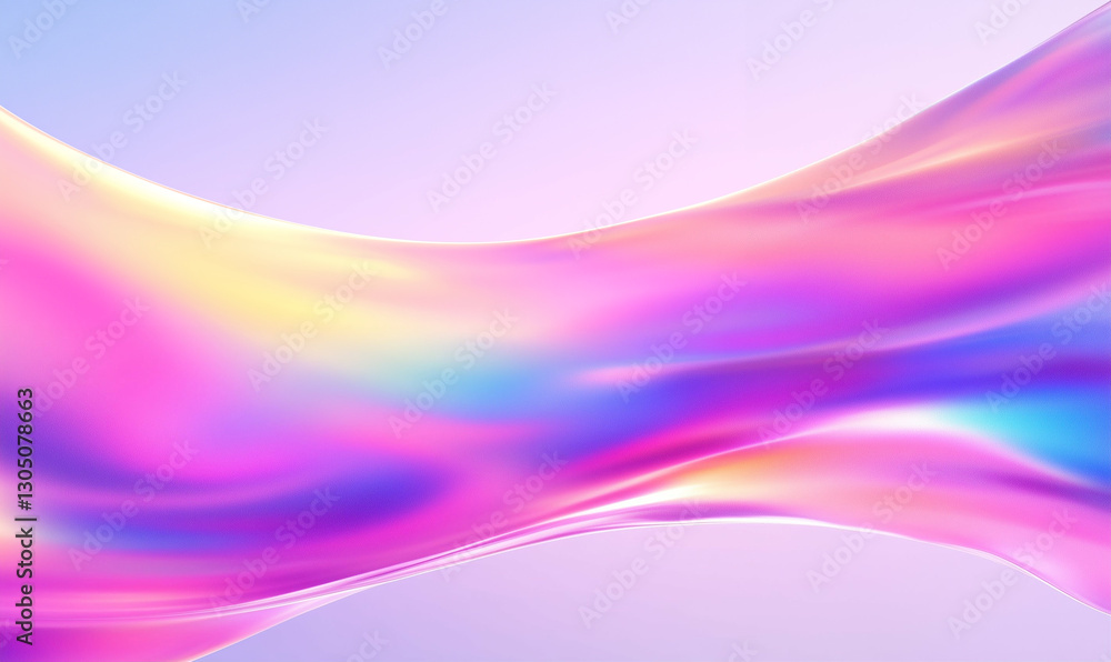Poster abstract wave background with colorful holographic gradient. abstract background with pink purple ye