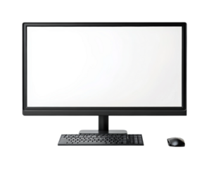 Setup your computer workspace at home isolated on transparent background png