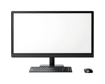 Setup your computer workspace at home isolated on transparent background png