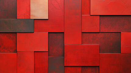 Red Geometric Abstract Tile Pattern