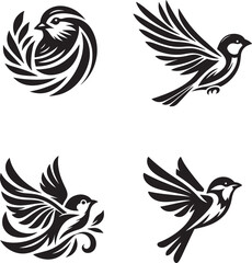 set of vector birds