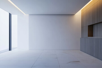 Fototapeta premium Modern and minimalist interior design showcasing spacious area with natural light