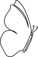 Butterfly Continuous line art drawing vector illustration. Editable