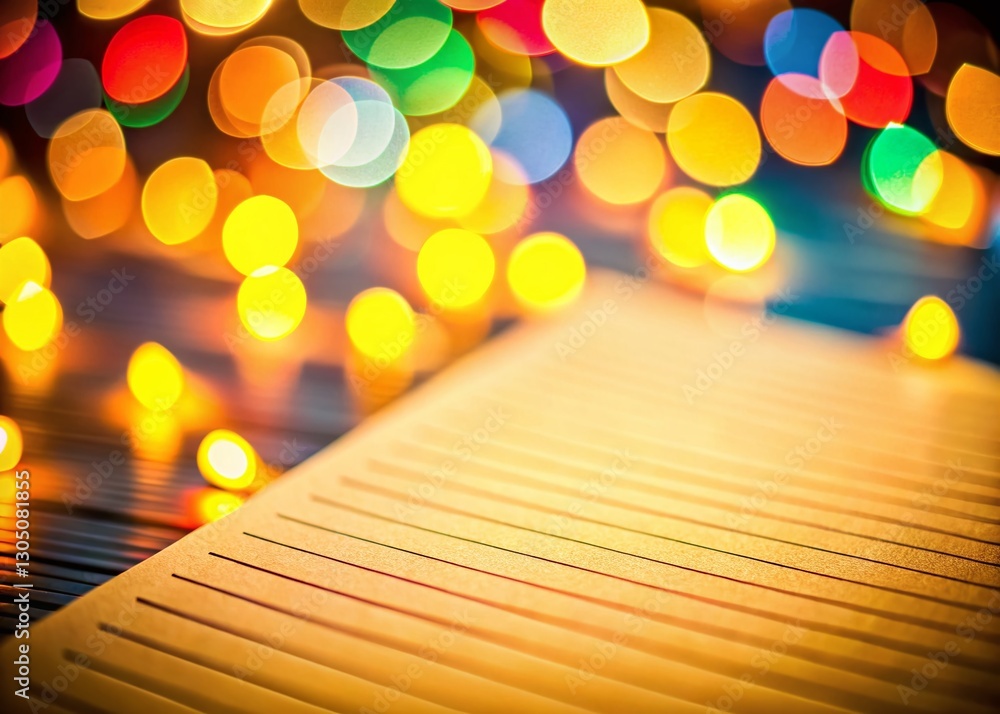 Poster bokeh effect on simple lined paper texture for sketching and note-taking