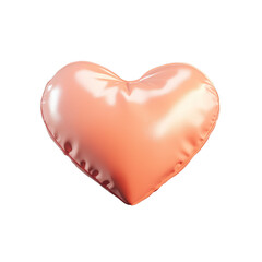 Peach Heart: 3D Rendered Love Symbol.