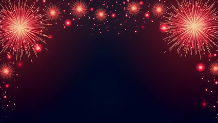 Obraz premium Bright Neon Lights and Dynamic Fireworks: A Vibrant Photo Stock Concept for New Year Energy with Ample Copy Space on the Left Side for Creative Designs