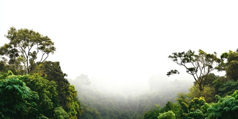 Amazon forest landscape nature scenery on white background