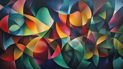 A mesmerizing pattern of interwoven geometric forms, glowing with dynamic and vibrant digital hues.