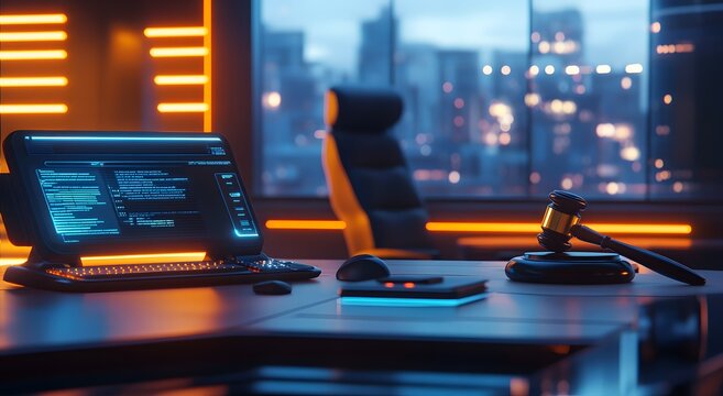 The concept of law enforcement for digital cybersecurity. Which represents further development of information technology in the future. And gives the idea of ​​virtual courts.