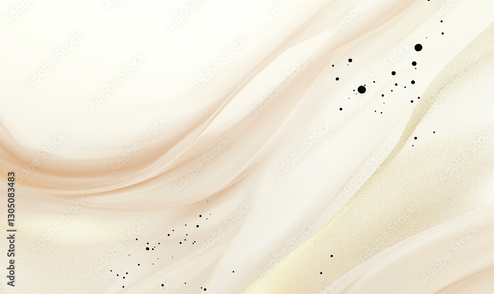 Poster abstract background with flowing beige and gold hues. abstract background with black dots and flowin
