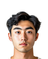 Obraz premium Portrait of a young man neutral identity isolated on transparent background png