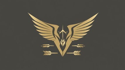Golden Wings and Arrows Emblem, Decorative Design, Symbol of Power, for Brand Identity