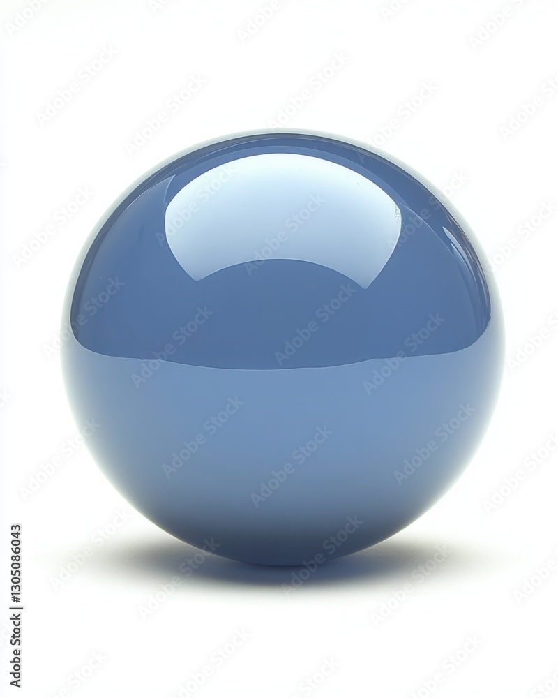 Poster smooth blue sphere with soft light reflection on a white background creating a clean and modern aest