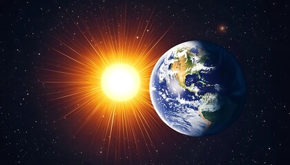 Fototapeta premium Earth axis diagram illustration showing the tilt of the Earth's rotational axis relative to its orbital plane, explaining the cause of seasonal changes and the distribution of sunlight. ,