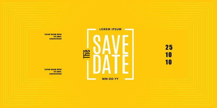 Save the date retro banner. Can be used for business, marketing and advertising. logo graphic design of event summit made for Technology and upcoming events. Vector EPS 10
