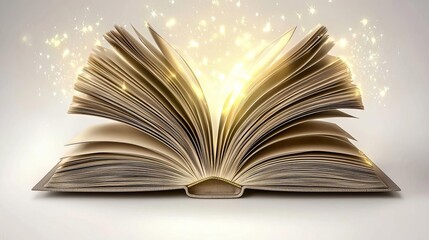 Fototapeta premium World Book Day Reading Children’s books Fairy Tale An open book radiating magical sparkles.