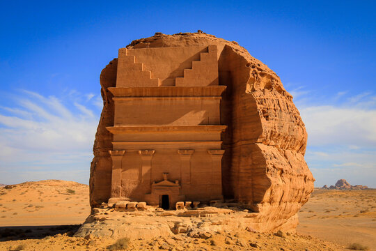 Tomb of Lihyan, son of Kuza, aka Qasr Al Farid, ancient city of Hegra, AlUla, Saudi Arabia