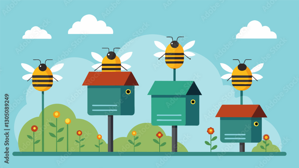 Aufkleber tiny sensors attached to beehives collect data on air quality and pesticide levels providing insight