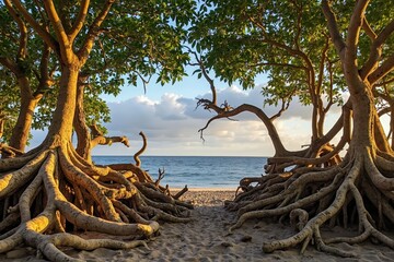 There Is a Path That Leads to the Ocean Through the Roots of a Tree - Generative AI