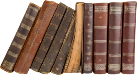 Antique Leather Bound Books Collection Vintage Library Stack Aged Textured Spines