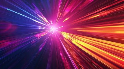 Obraz premium Colorful light burst with vibrant motion blur effects
