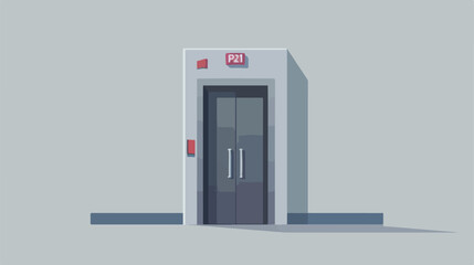 Modern Elevator Design on Grey Background - Vector Illustration for Projects