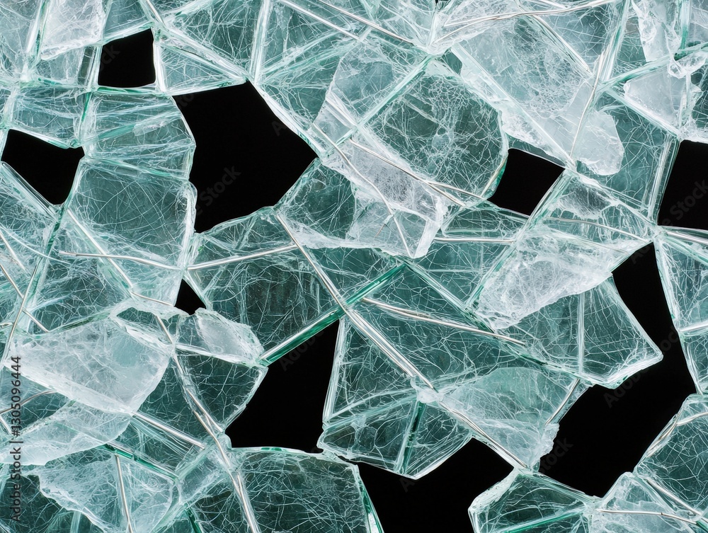 Aufkleber fragmented and shattered glass pieces creating a beautiful abstract pattern of light and reflections