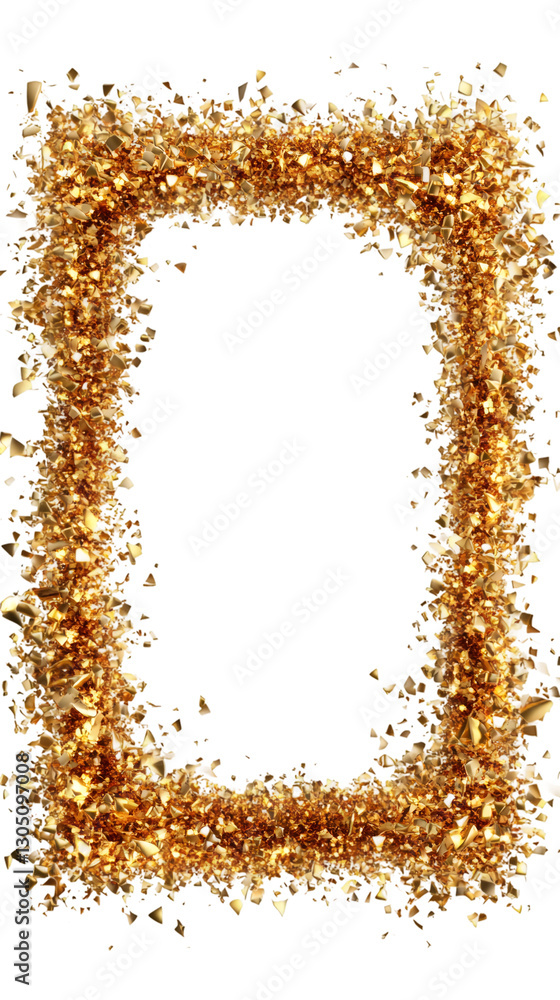 Poster Golden frame exploding on transparent background, creating a luxurious and celebratory border for various design purposes
