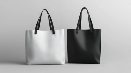 Blank Tote Bags Mockup, Studio, Two Colors