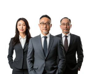 Corporate team portrait professional look isolated on transparent background png