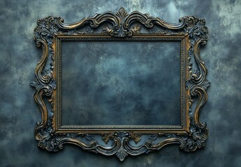 Ornate Vintage Frame Against A Textured Dark Background With Subtle Lighting