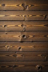 Naklejka premium Rich Brown Wooden Planks with Knots and Grain Detail A Textured Background Image for Design Projects