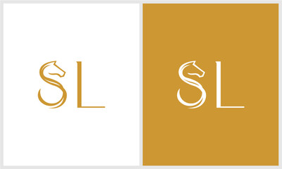 letter S horse logo design un...