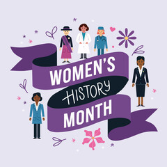 Obraz premium Celebrating Women's History Month Illustration
