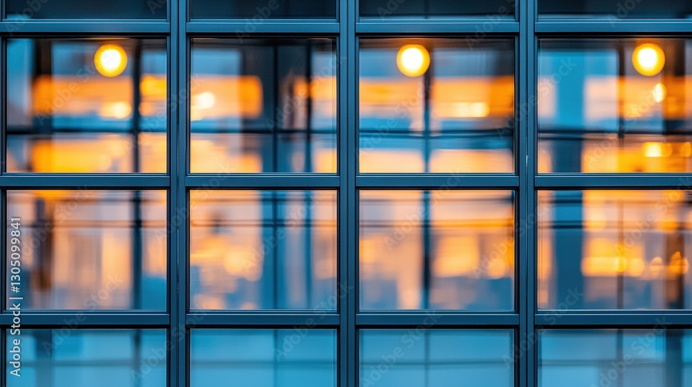 Poster building with reflective captured in a perfect angle showcasing urban architecture and surrounding c
