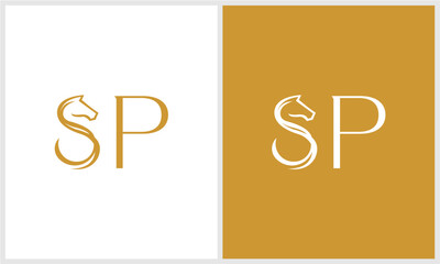 letter S horse logo design un...