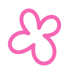 Pink drawing outline flower doodle