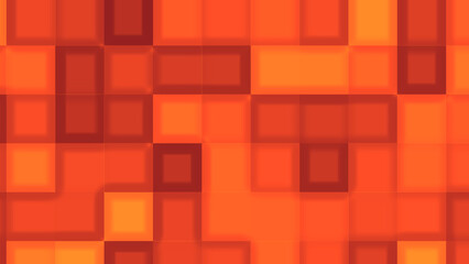 Abstract Orange Geometric Pattern: A vibrant composition of overlapping squares and rectangles in varying shades of orange, creating a dynamic and modern visual effect.