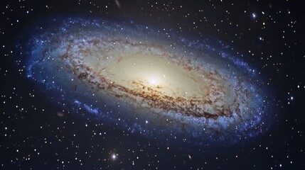 Fototapeta premium A spiral galaxy viewed from above with stars dotting the vast space around it