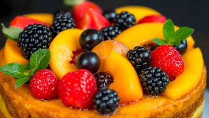 Obraz premium cake with fruit, ai generated