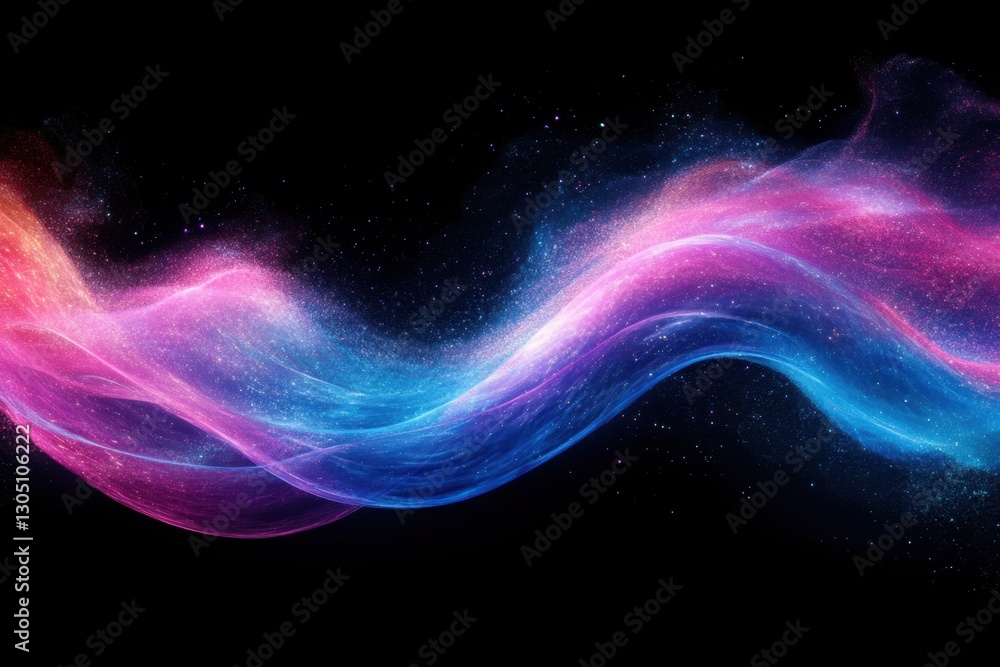 Aufkleber ethereal nebula wave with cosmic dust and vibrant gradient colors on a dark background creating a dr