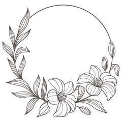 vector floral frame, Hand drawn floral frames with flowers,  branch and leaves. Elegant logo template. Vector illustration for labels, 
branding business identity, wedding invitation