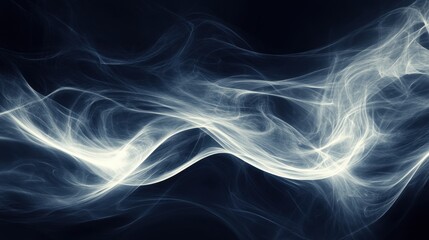 Ethereal Waves of Light Flowing Through the Deep Blue Darkness Abstract Background with Dynamic Energy and Subtle Texture for Modern Design