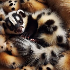 Western Spotted Skunk Fur Soft and warm fur from western spotted